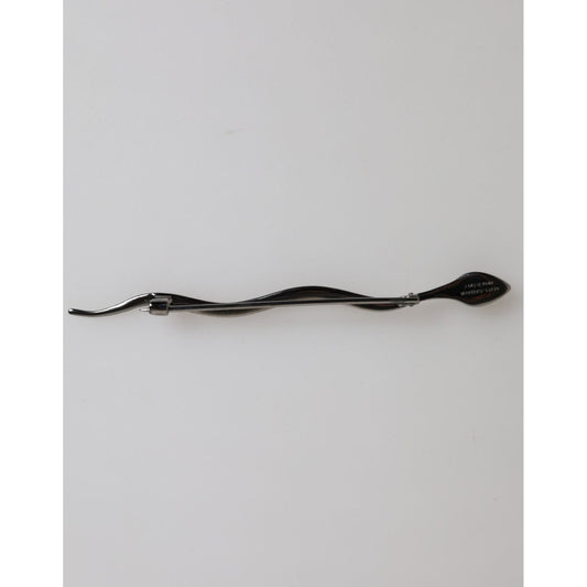 Dolce & Gabbana Black Brass Crystal Spilla Serpente Mens Brooch Pin SMY10790