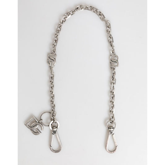 Dolce & Gabbana Silver Tone Brass DG Logo Detailing Chain Men Necklace SMY10795