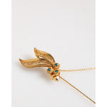 Dolce & Gabbana Gold Tone 925 Sterling Silver Crystal Chain Pin Brooch SMY11076