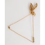 Dolce & Gabbana Gold Tone 925 Sterling Silver Crystal Chain Pin Brooch SMY11076