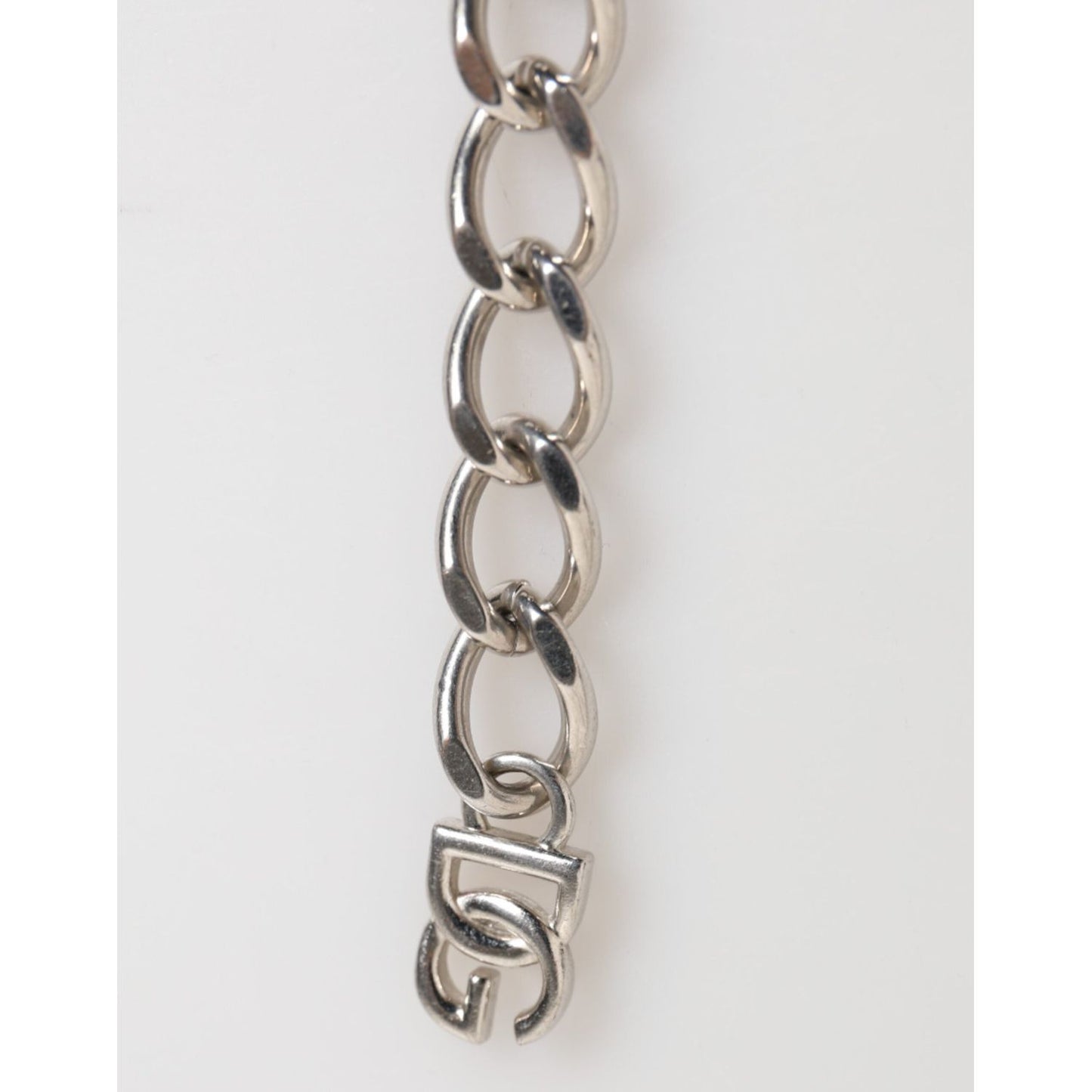 Dolce & Gabbana Silver Tone Brass Chain Lobster Clasp DG Logo Bracelet SMY11078