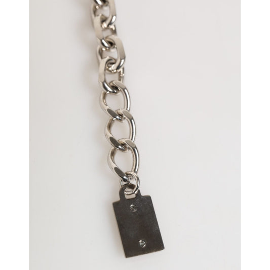 Dolce & Gabbana Silver Chain Brass Beaded Lobster Clasp Logo Men Bracelet SMY11079
