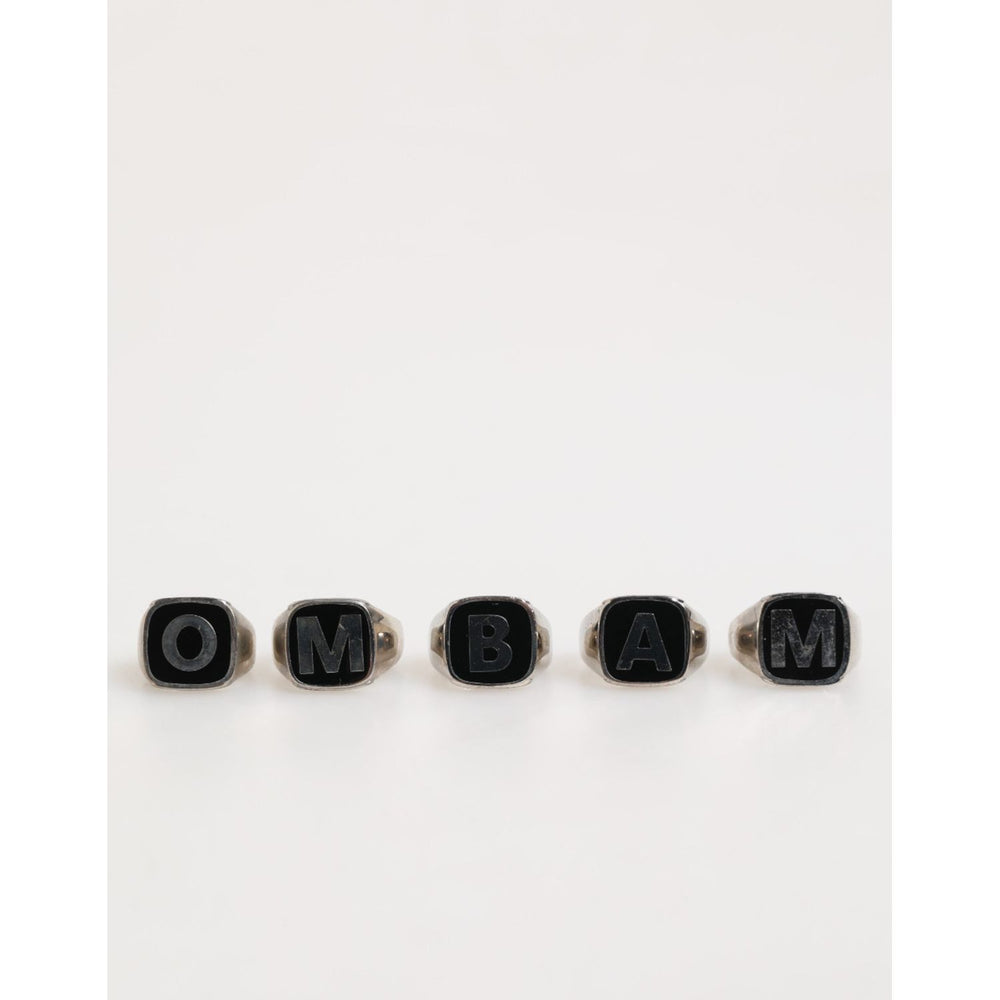 Dolce & Gabbana Silver Tone Brass Lettering Set 5 Pieces Adjustable Ring SMY11233