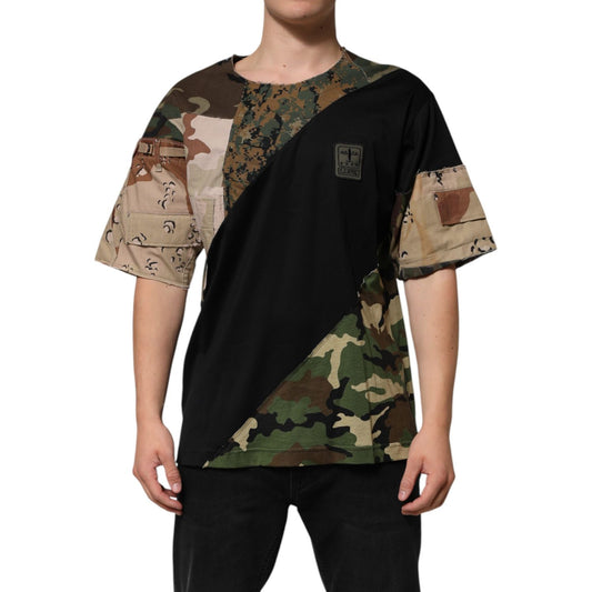 Dolce & Gabbana Multicolor Patchwork Cotton CrewNeck T-shirt