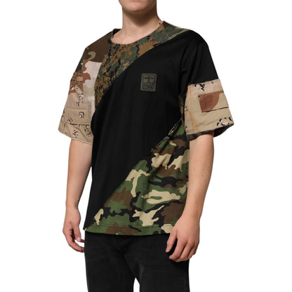 Dolce & Gabbana Multicolor Patchwork Cotton CrewNeck T-shirt