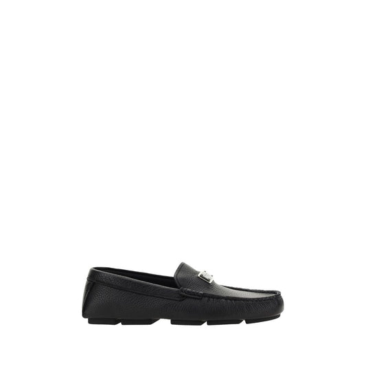 Dolce & Gabbana Black Rubber Slip-On Loafers