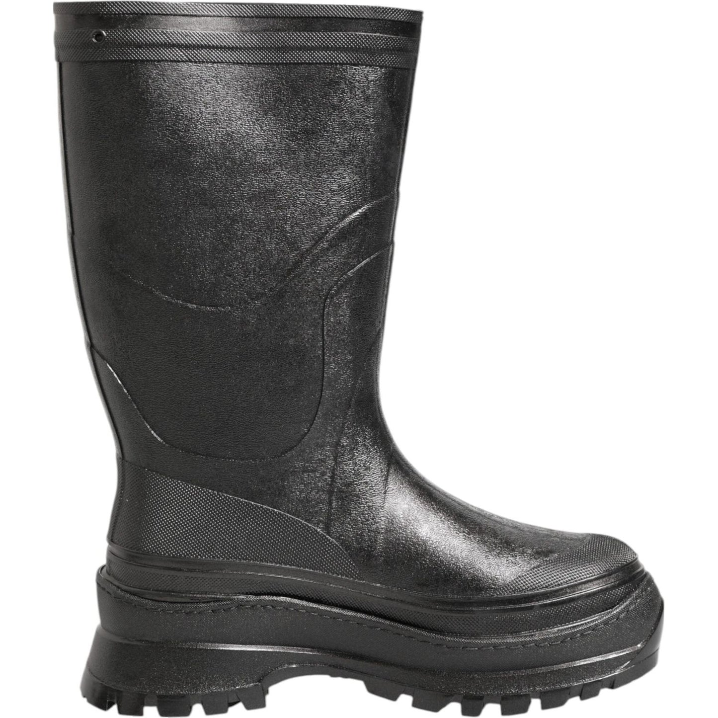 Dolce & Gabbana Metallic Black Pull On Rain Boots Men Shoes MV7884-41