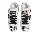 Dolce & Gabbana White Portofino Crystal Sneakers Shoes LA128435