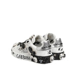 Dolce & Gabbana White Portofino Crystal Sneakers Shoes LA128435