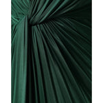 Close-up of the fabric detail on Dolce & Gabbana Dark Green Viscose Long Sleeve Midi Dress with twist front design.