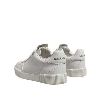 Dolce & Gabbana White Miami Leather Low Top Sneakers Shoes