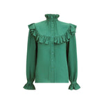 Saint Laurent Silk Blouse with ruffles SA-831783Y143U3120-IT36 | XS