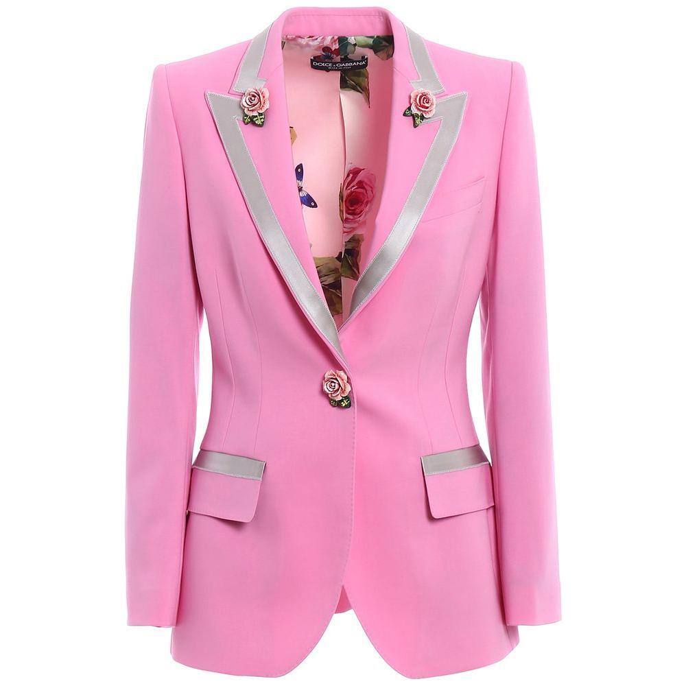 Dolce & Gabbana Pink Wool Jackets & Coat DO-15963-IT36|XXS