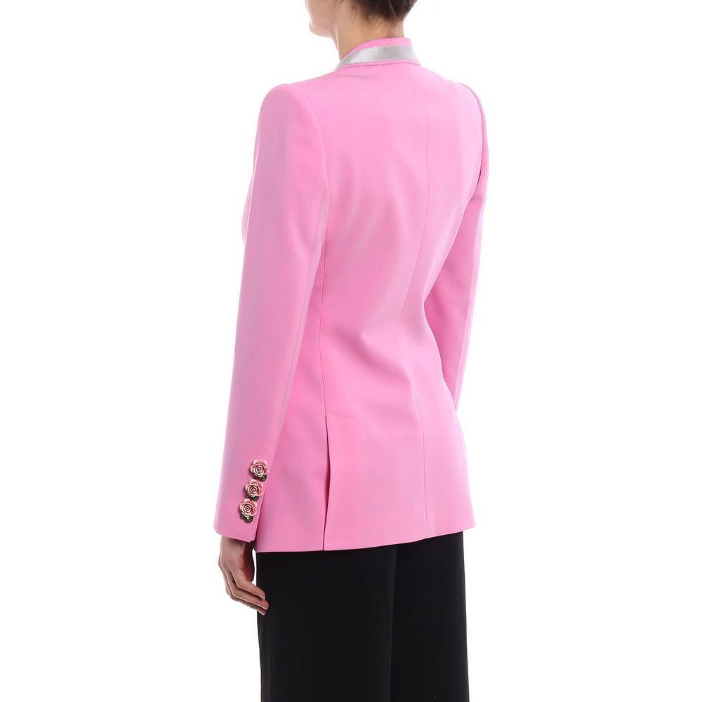 Dolce & Gabbana Pink Wool Jackets & Coat DO-15963-IT36|XXS