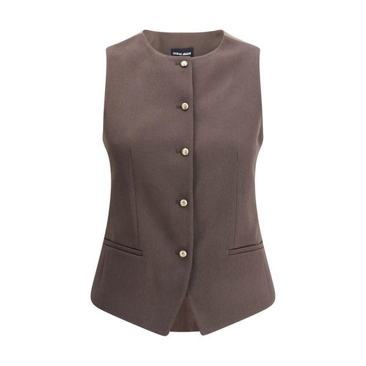 Giorgio Armani Single-breasted hemp and viscose Vest GI-GW001588U8130-IT44 | L