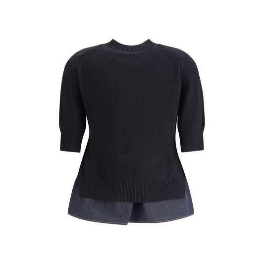 Sacai Denim detail Sweater SA-2507969027-3