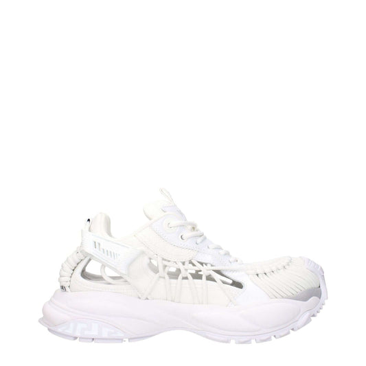 Versace White Leather Athletic Sneakers