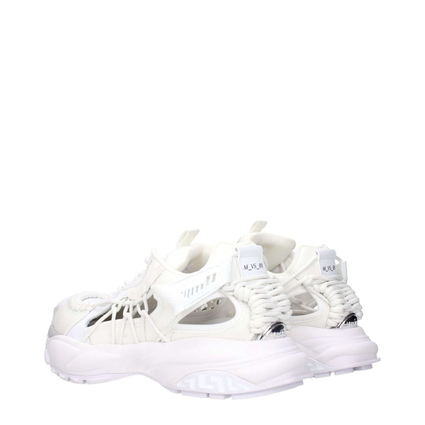 Versace White Leather Athletic Sneakers