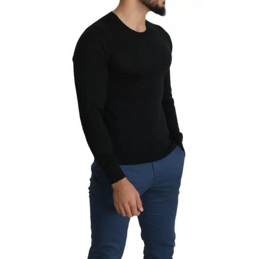Dolce & Gabbana Black Cashmere Crewneck Pullover Sweater TSH5563-44