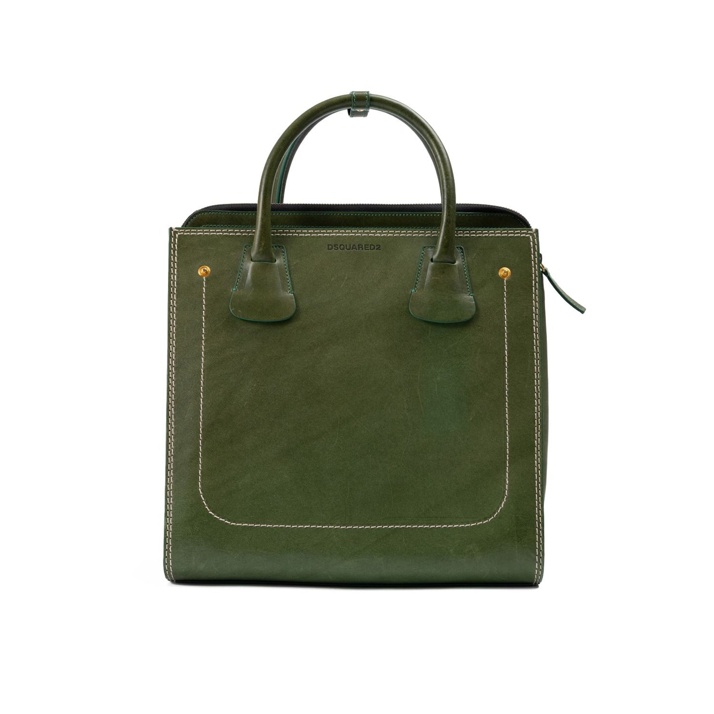 Dsquared² Green Leather Tote Bag