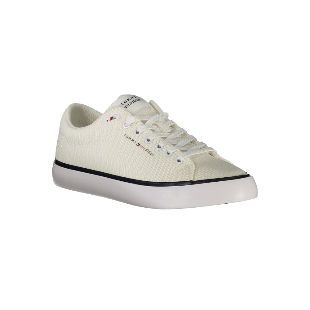 Tommy Hilfiger White Polyester Men Sneaker with cushioned footbed and stylish design