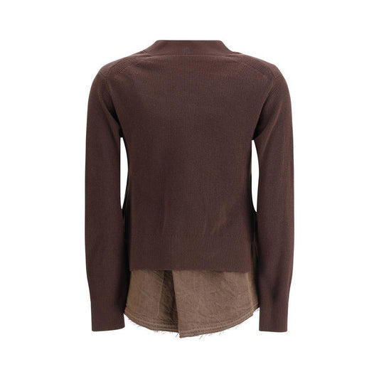 Sacai Cardigan with denim panel