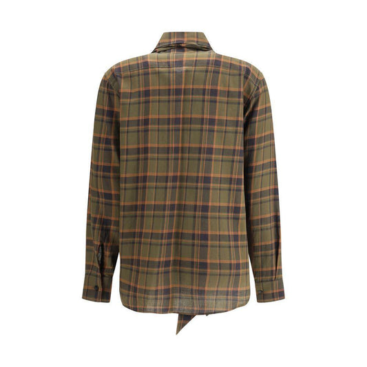 Saint Laurent Cassandre check lavallière Shirt
