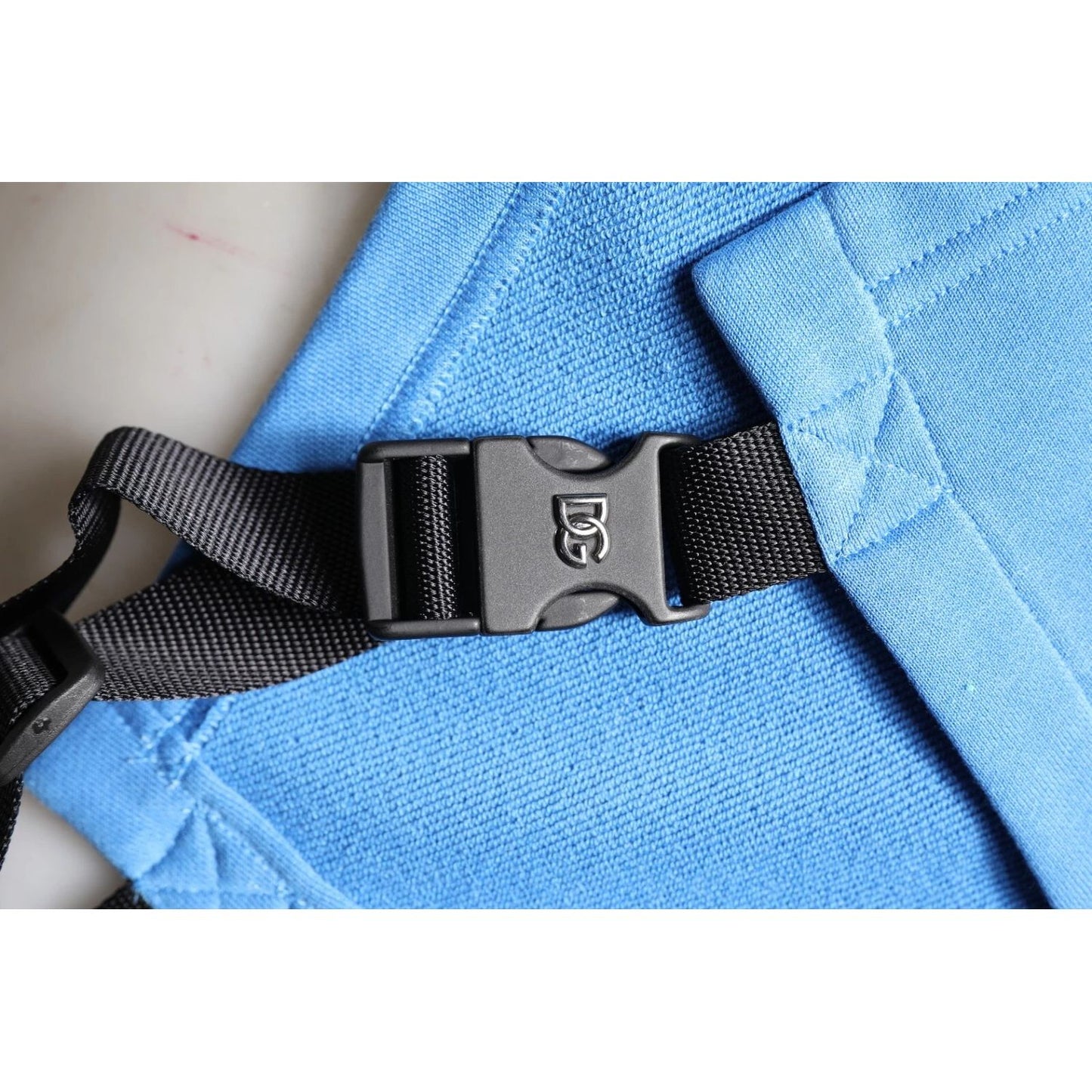 Dolce & Gabbana Blue Cotton Hooded Men Sportswear One Size Vest