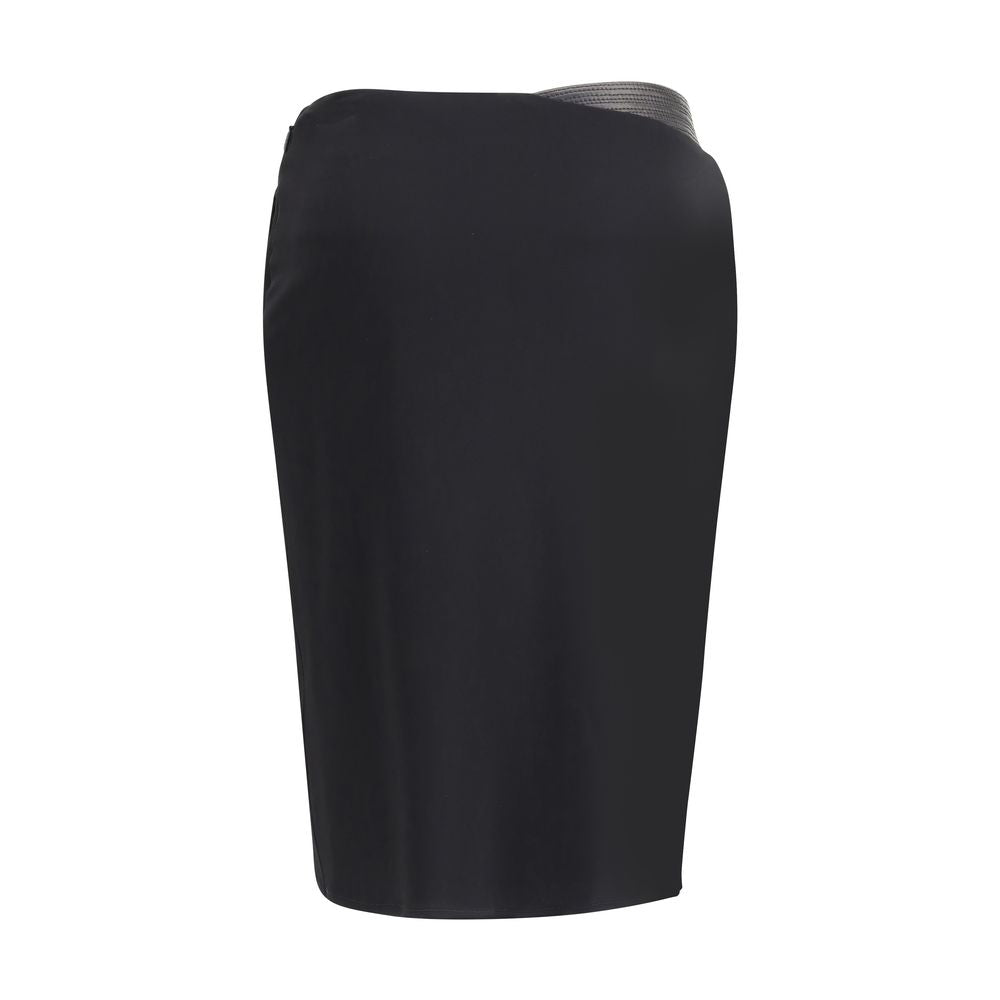 Versace Black Viscose Midi Skirt
