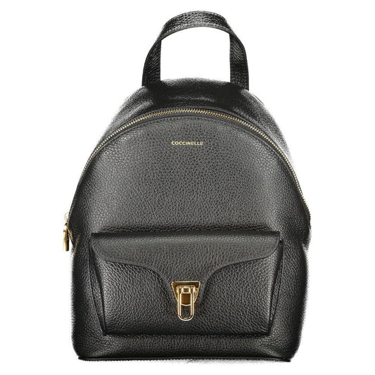 Coccinelle Black Leather Women Backpack CO-39531