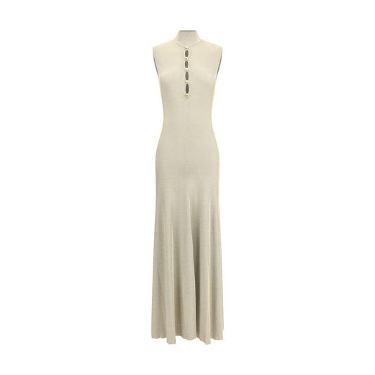 Self-Portrait Lurex knit long Dress SE-AW25137XGDGOLD-M
