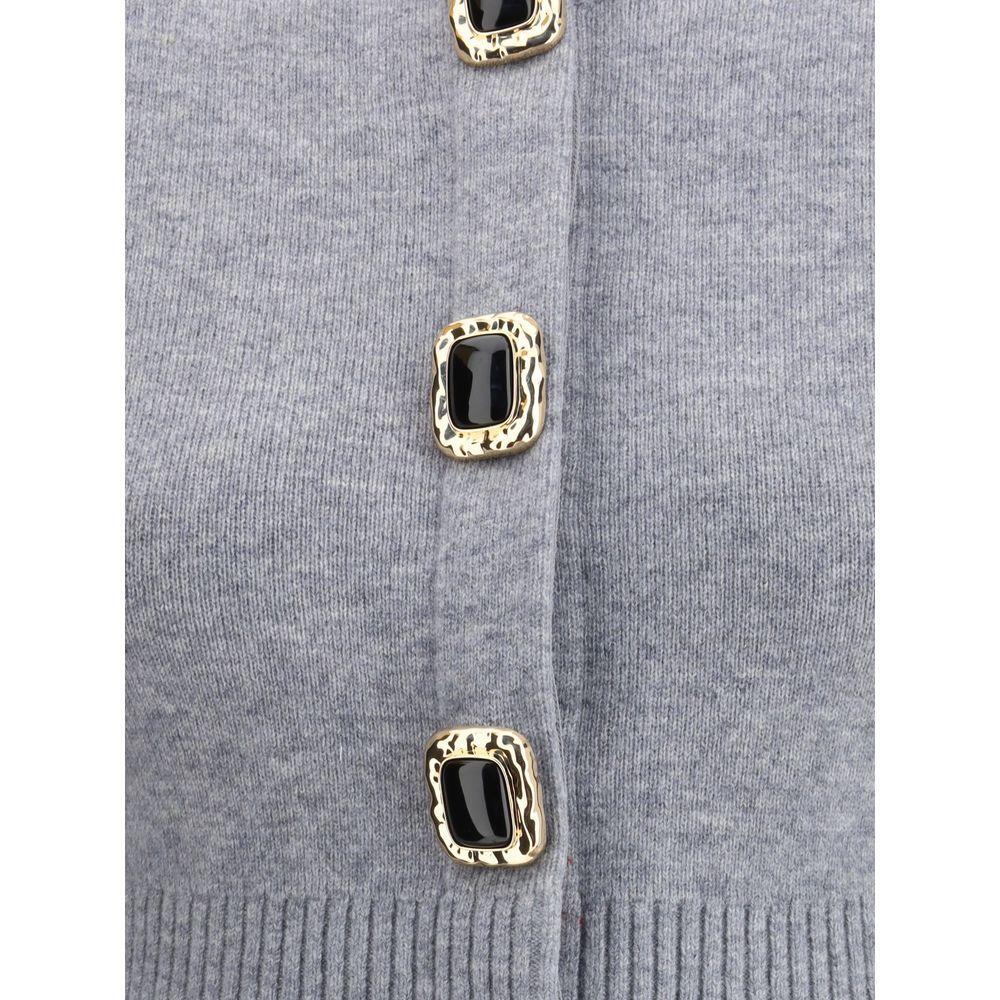 Self-Portrait Wool Cardigan SE-AW25018CAGRGREY-M