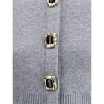Self-Portrait Wool Cardigan SE-AW25018CAGRGREY-M