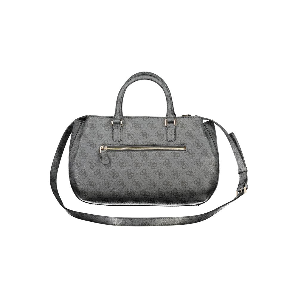 Guess Jeans Black Polyethylene Women Handbag with removable strap and external pockets.