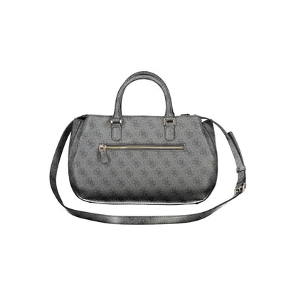 Guess Jeans Black Polyethylene Women Handbag with removable strap and external pockets.