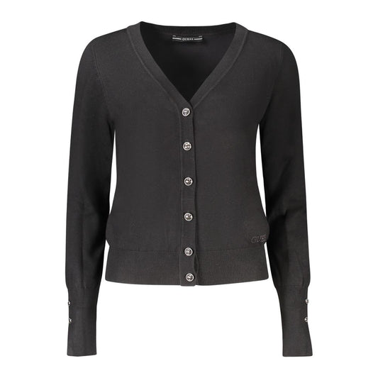 Guess Jeans Black Viscose Women Cardigan GU-39578-S