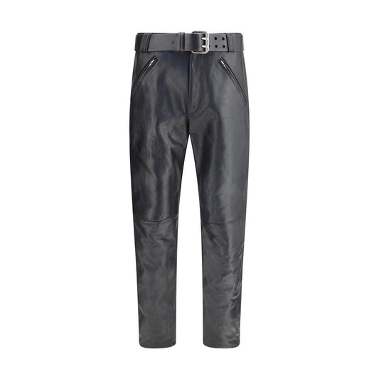 Saint Laurent Hammered leather belted Pants SA-845571YCTR21000-IT48 | M