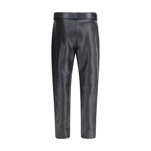 Saint Laurent Hammered leather belted Pants SA-845571YCTR21000-IT48 | M