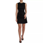 Dolce & Gabbana Black Sleeveless Bodycon A-line Mini Dress featuring a round neck and exclusive Italian craftsmanship