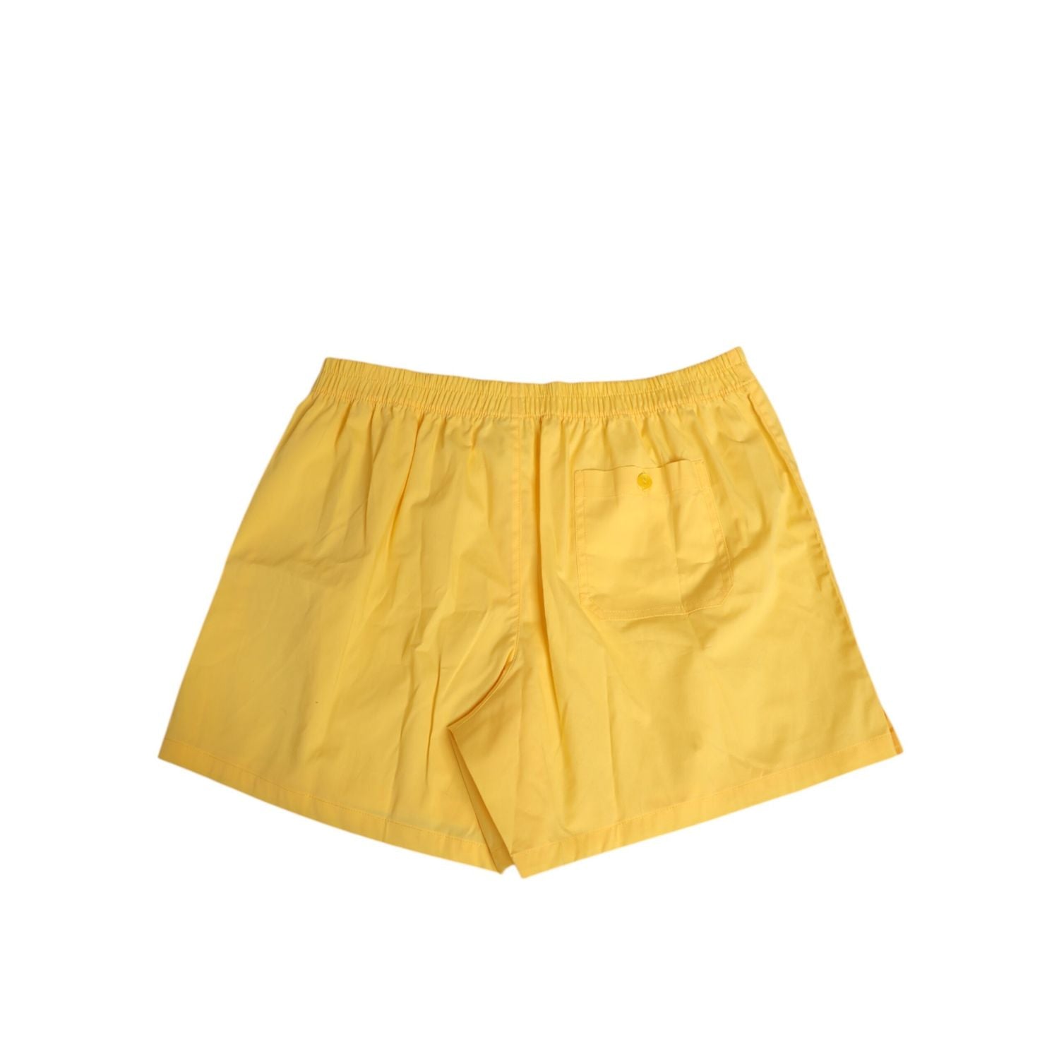 Dolce & Gabbana Yellow Cotton Elastic Waistband Short Swimwear
