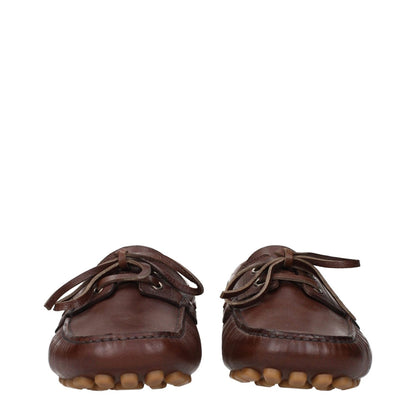 Valentino Garavani Brown Leather Slip-On Loafers