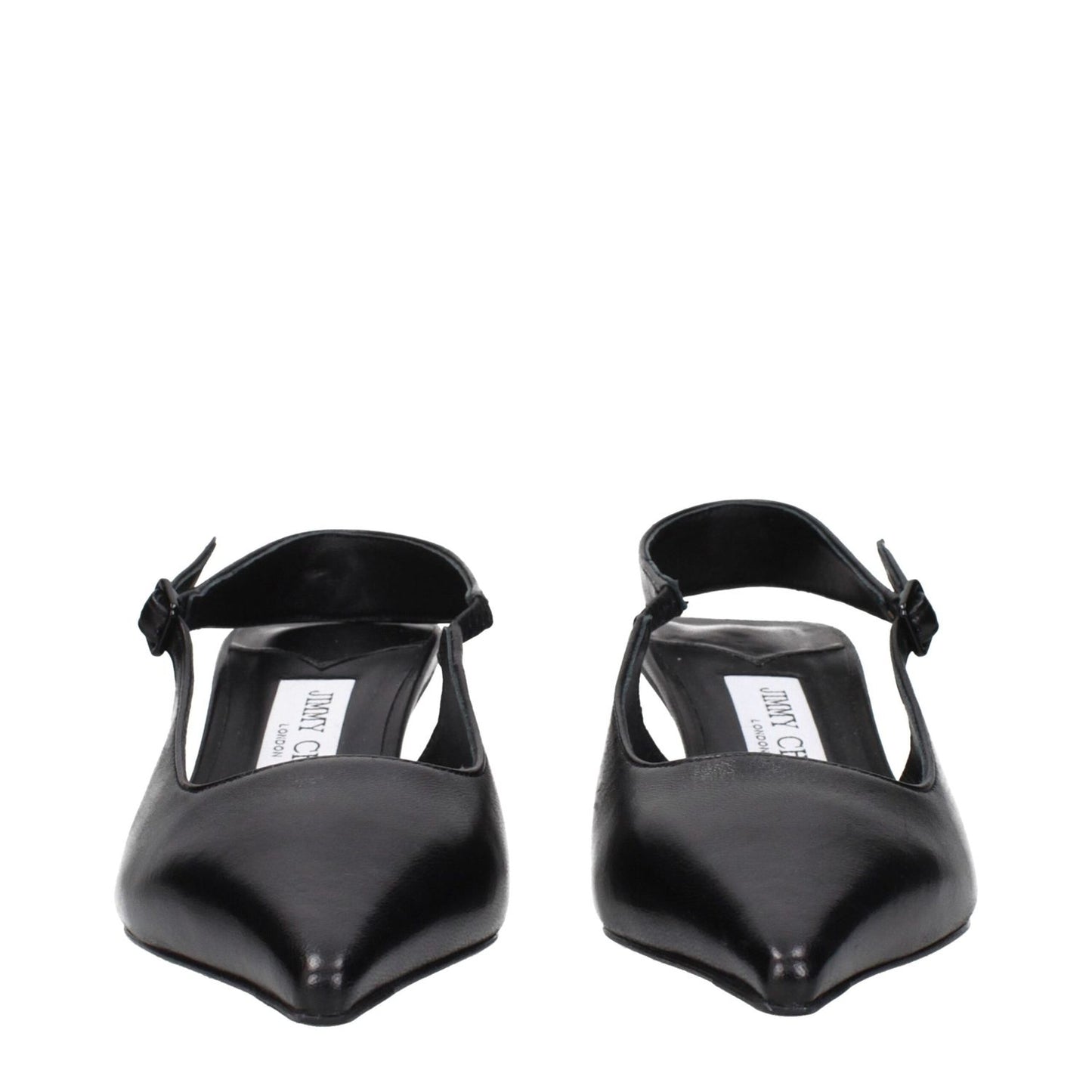 Jimmy Choo Black Leather Flat Sandals