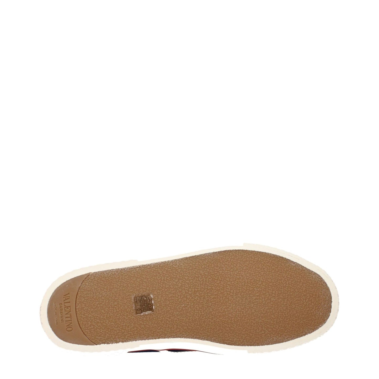 Valentino Garavani Blue Fabric Low Top Sneakers sole view with logo details.