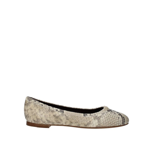 Chloé Chloè Python Marcie Ballerina Flat in goat leather with almond toe and gold-toned finish, women’s slip-on shoe.