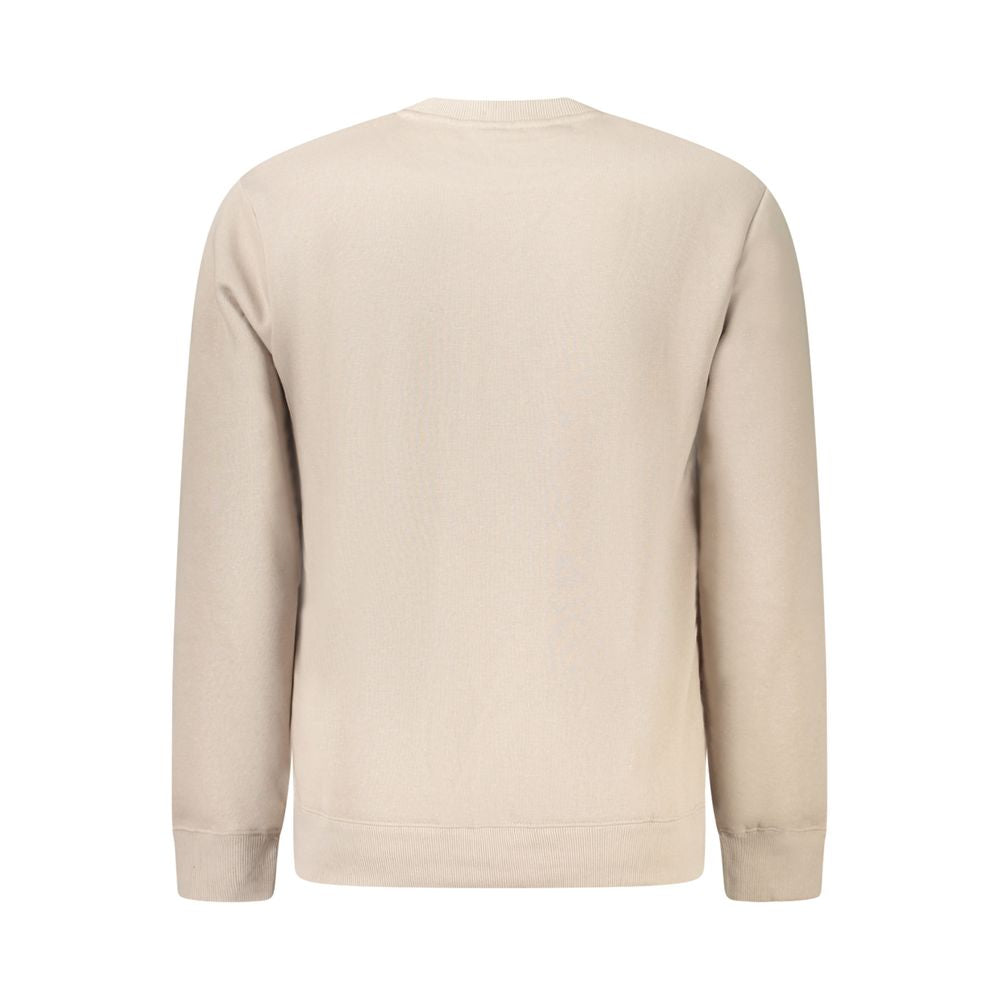 Back view of Norway 1963 Beige Cotton Men Sweater, showcasing long sleeves and classic crew neck in a minimalistic beige color.