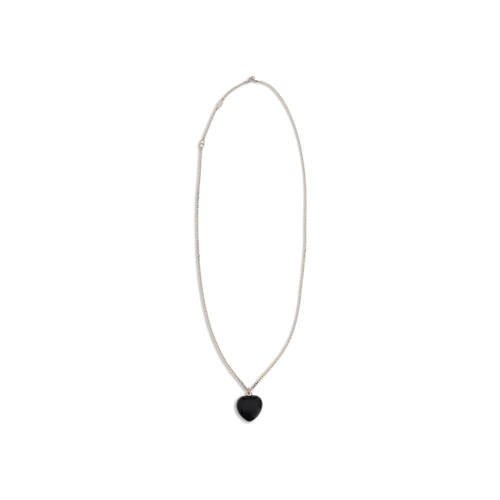 Valentino Garavani Black Brass Necklace with VLogo, gold-tone, enamel, adjustable length, AW25 season, swivel lobster clasp.