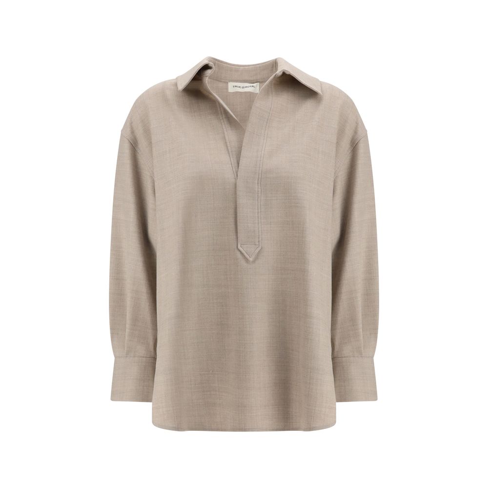 True Royal Beige Wool Shirt for versatile and elegant style in colder seasons.