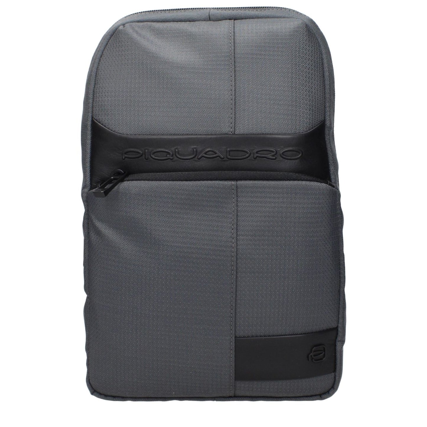 Piquadro Gray Fabric Crossbody Bag with front logo and adjustable shoulder strap, MPN CA5751W129GR, code F84384.