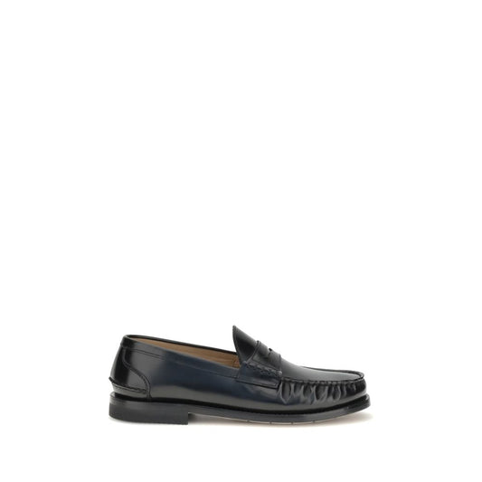 Premiata Arnold Loafers in black calfskin leather with traditional parabout stitching, AW25, men's footwear, crafted in Italy.