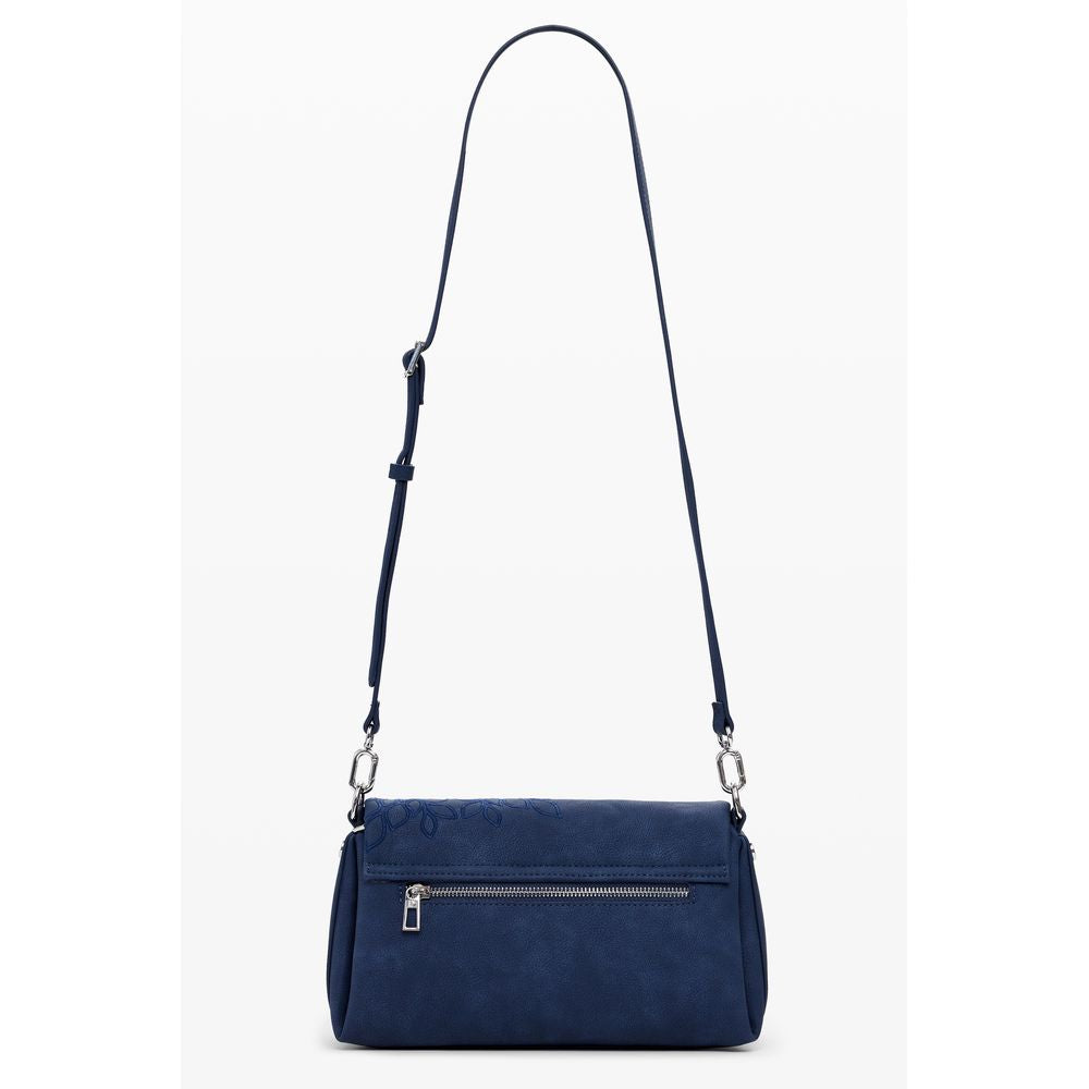 Desigual Blue Polyethylene Women Handbag with adjustable strap and external pocket, perfect for style and functionality.